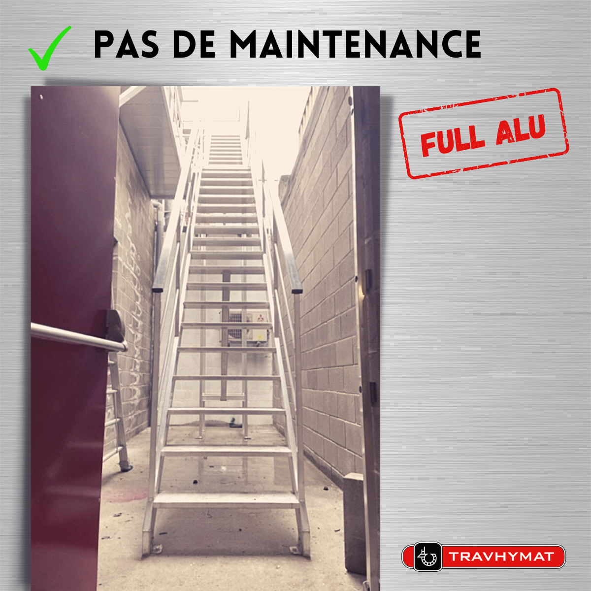travhymat chantier sur mesure Solidaris Wavre aluminium escalier maintenance