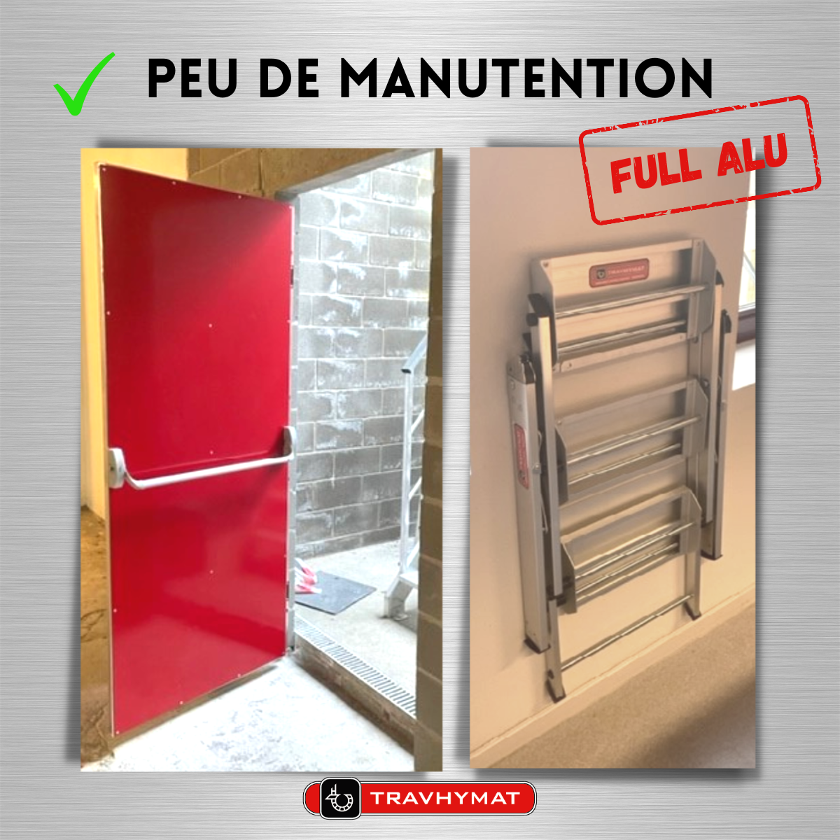 travhymat chantier sur mesure Solidaris Wavre aluminium escalier manutention