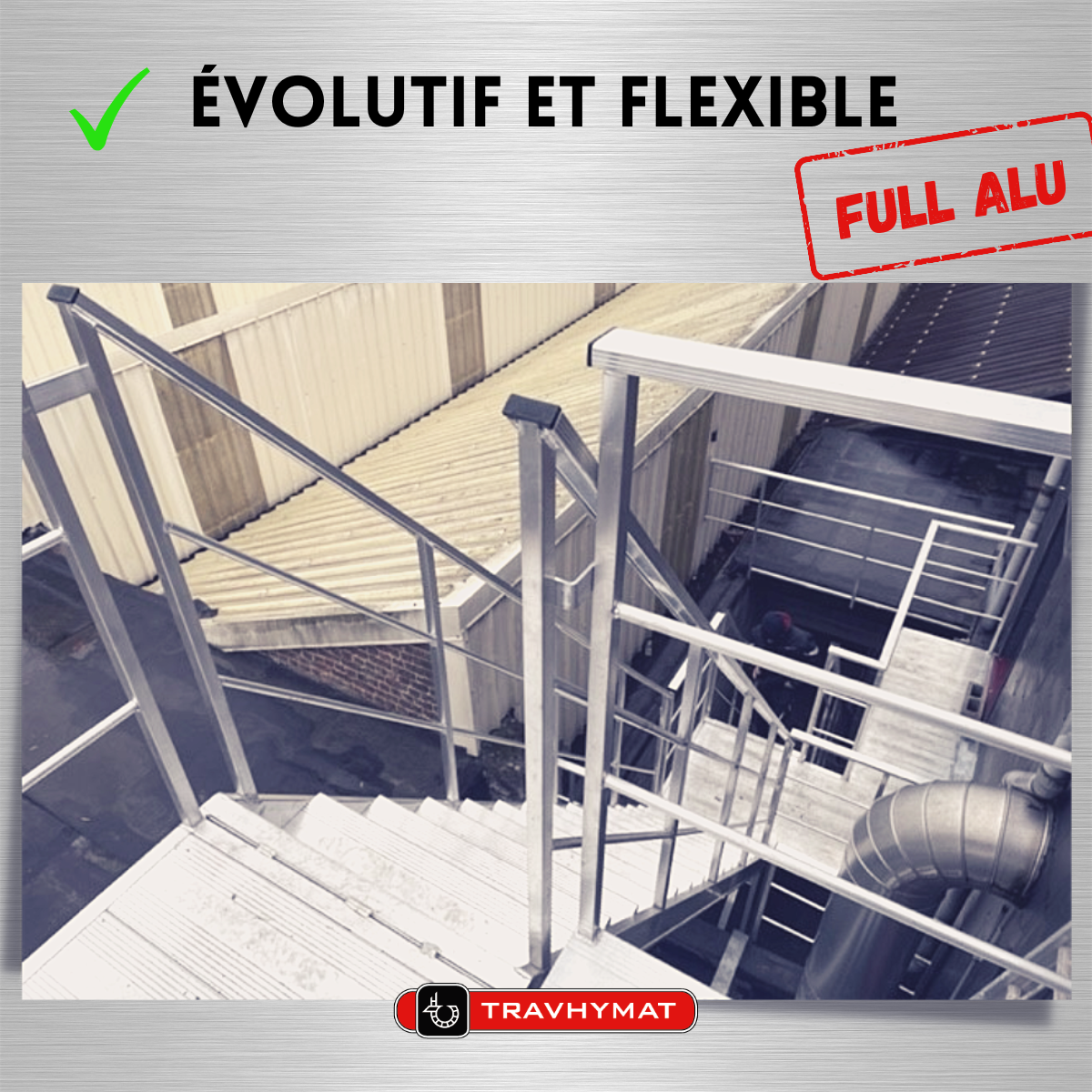 travhymat chantier sur mesure Solidaris Wavre aluminium escalier evolutif