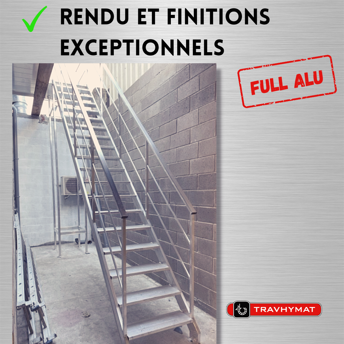 travhymat chantier sur mesure Solidaris Wavre aluminium escalier belles finitions